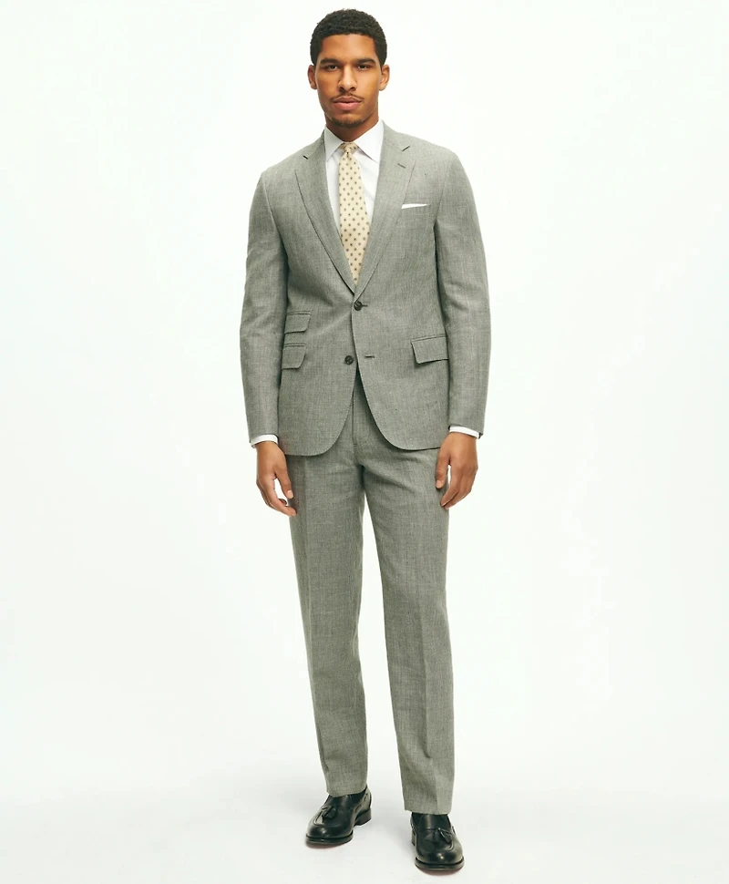 Classic Fit 1818 Houndstooth Suit Linen-Wool Blend