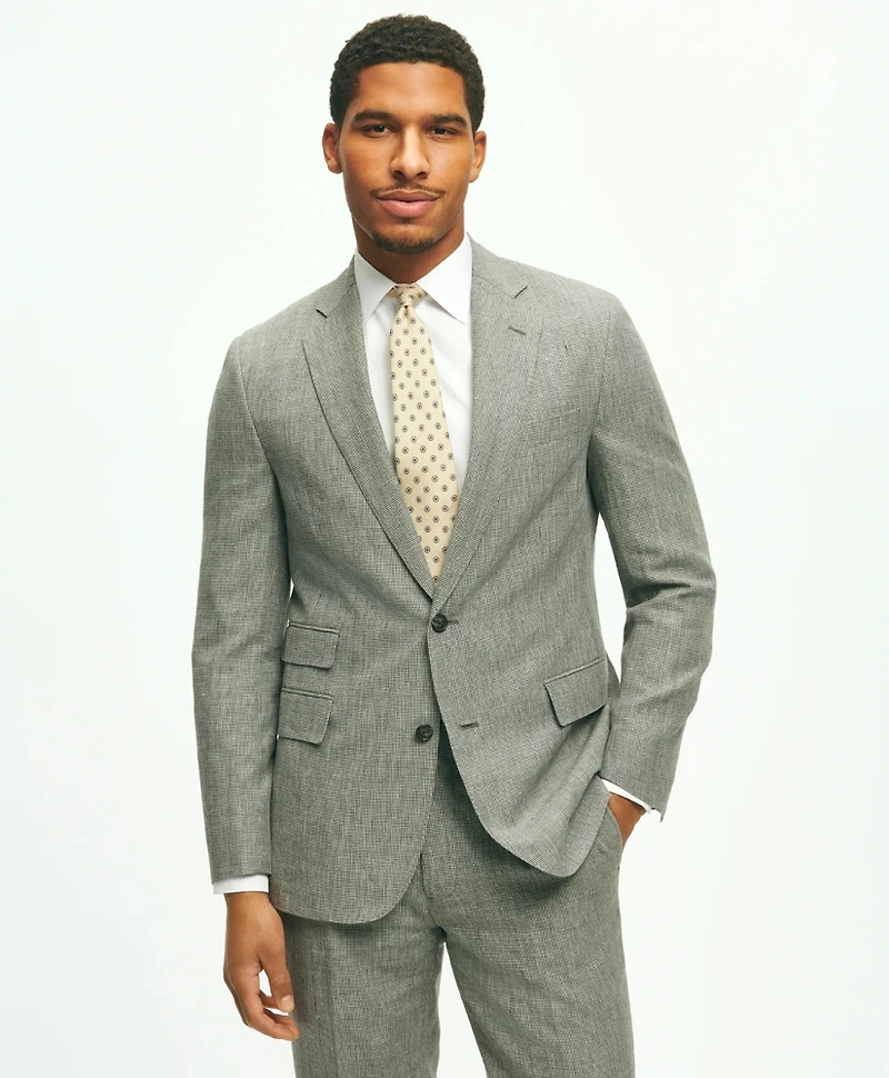 Classic Fit 1818 Houndstooth Suit Linen-Wool Blend