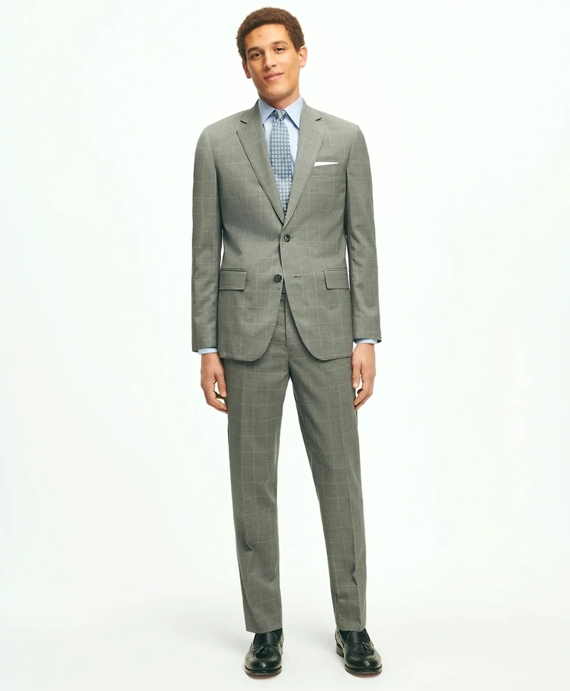 Slim Fit 1818 Windowpane Suit Wool