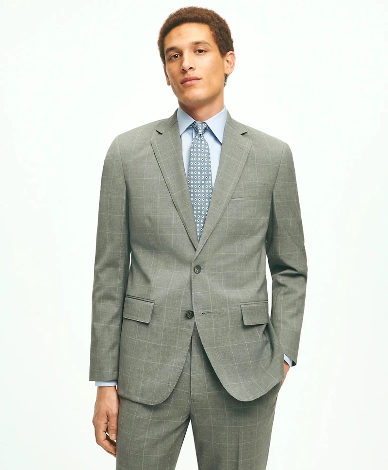 Slim Fit 1818 Windowpane Suit Wool