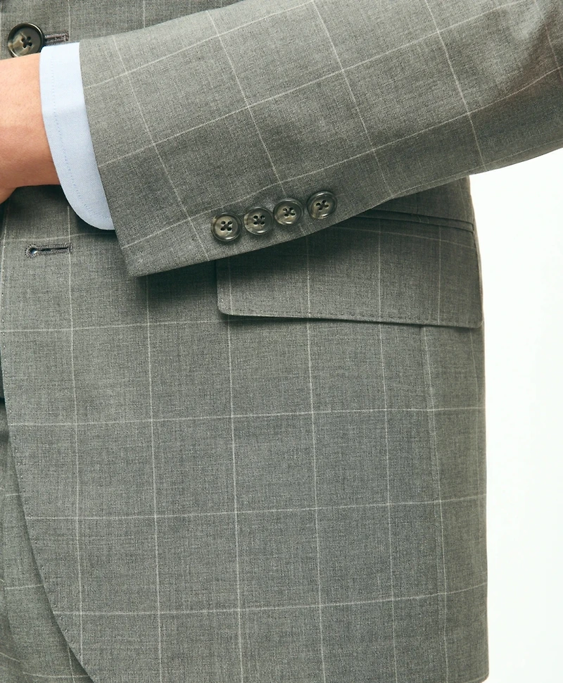 Slim Fit 1818 Windowpane Suit Wool