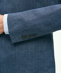Slim Fit Linen-Blend Herringbone Suit Jacket