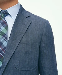 Slim Fit Linen-Blend Herringbone Suit Jacket
