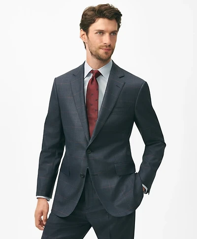 Brooks Brothers Explorer Collection Classic Fit Wool Checked Suit Jacket