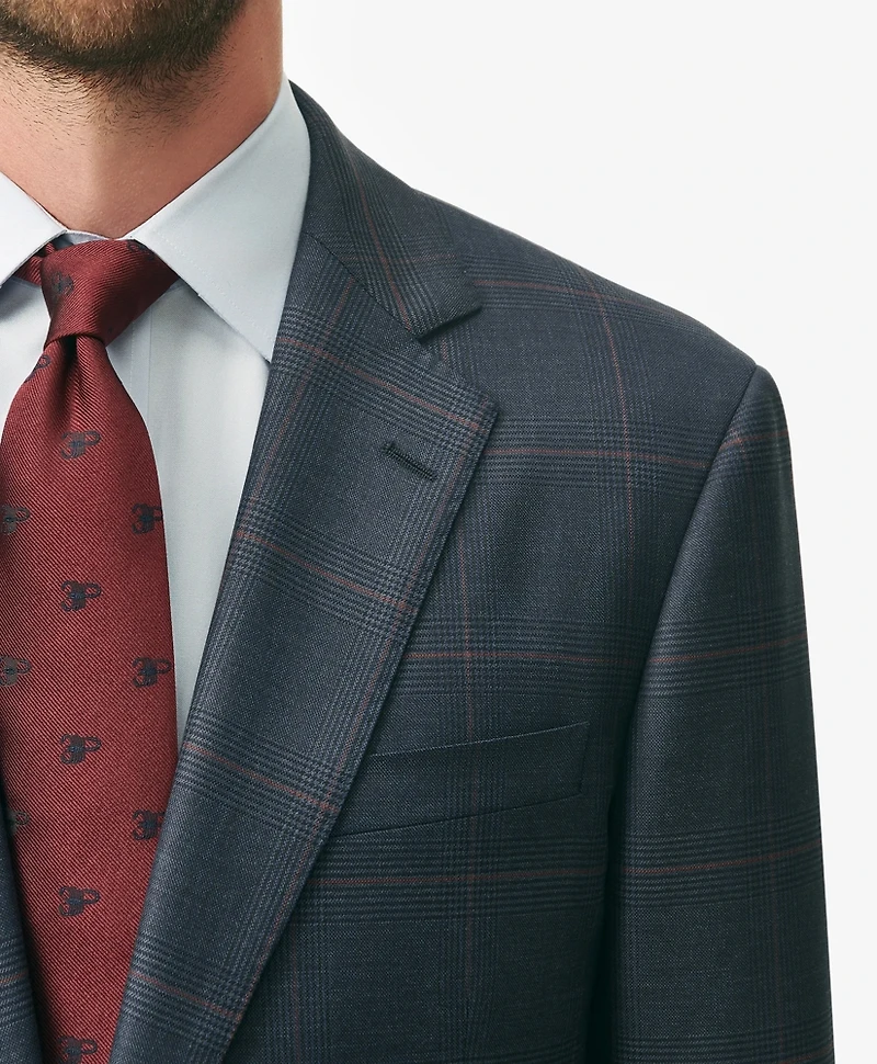 Brooks Brothers Explorer Collection Classic Fit Wool Checked Suit Jacket