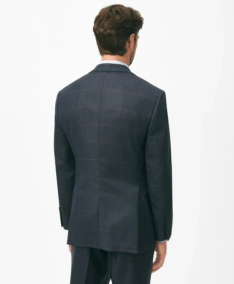 Brooks Brothers Explorer Collection Classic Fit Wool Checked Suit Jacket