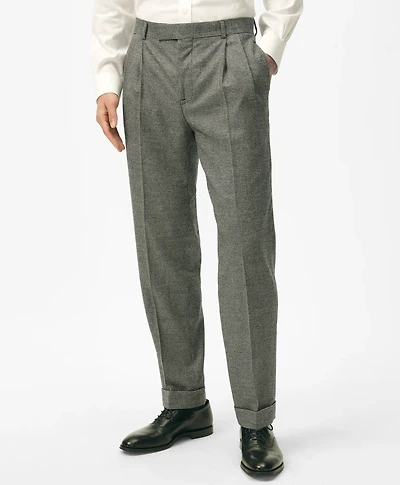 Slim Fit Houndstooth Wool-Cashmere Suit Pants