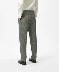 Slim Fit Houndstooth Wool-Cashmere Suit Pants