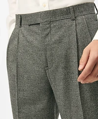 Slim Fit Houndstooth Wool-Cashmere Suit Pants