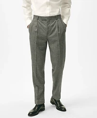 Slim Fit Houndstooth Wool-Cashmere Suit Pants