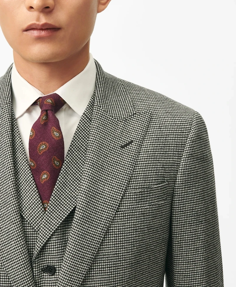 Slim Fit Houndstooth Wool-Cashmere Suit Jacket