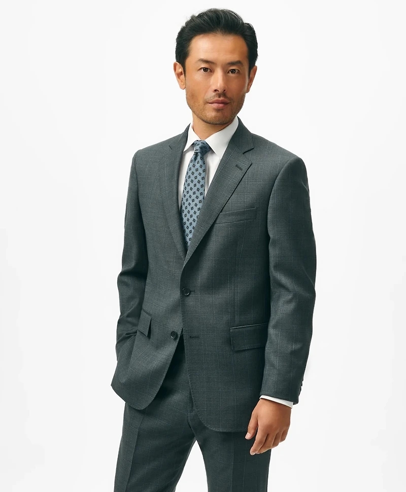 Slim Fit Wool Windowpane 1818 Suit