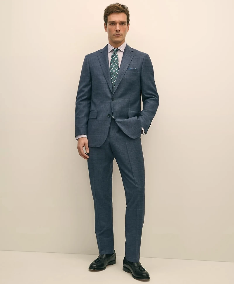 Classic Fit Wool Blue Check 1818 Suit