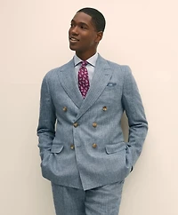 Classic Fit Herringbone Linen Suit Jacket