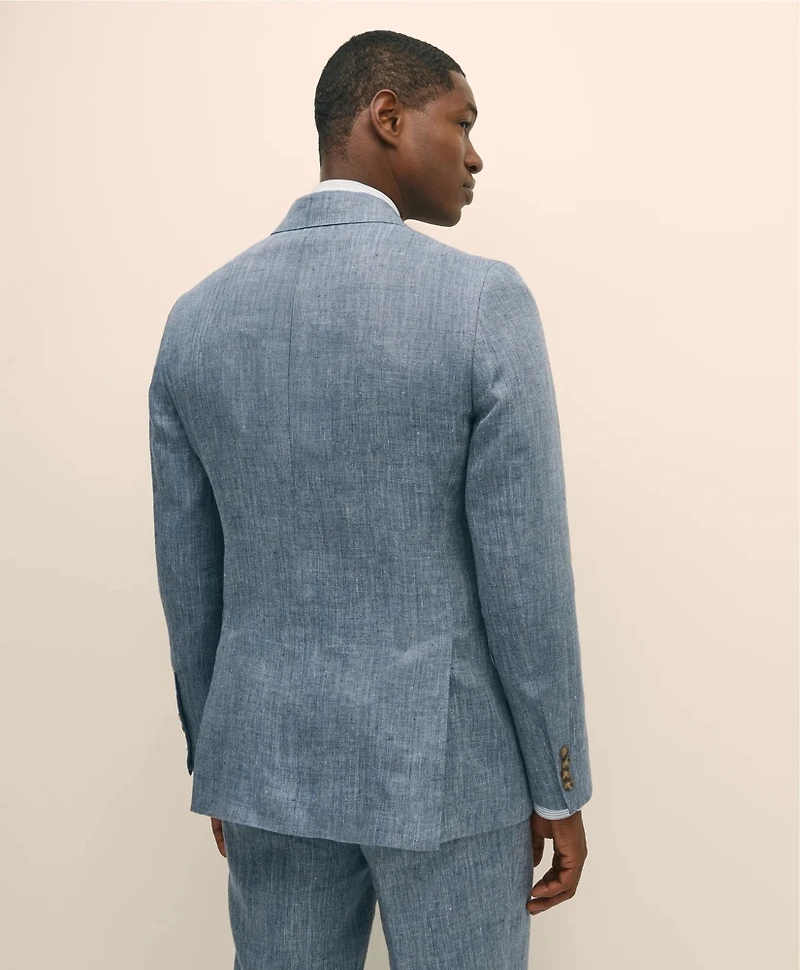 Classic Fit Herringbone Linen Suit Jacket