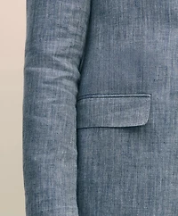 Classic Fit Herringbone Linen Suit Jacket