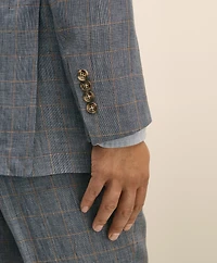 Slim Fit Check Linen Suit Jacket