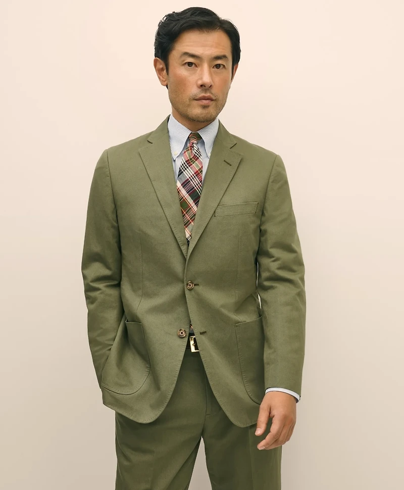 Slim Fit Fine Twill Washed Linen-Cotton Suit Jacket