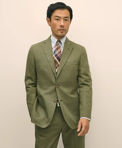 Slim Fit Fine Twill Washed Linen-Cotton Suit Jacket