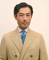 Slim Fit Cotton-Linen Herringbone Double-Breasted Suit Jacket