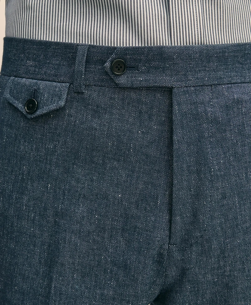 Slim Fit Twill Stretch Cotton-Linen Suit Pants