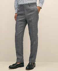 Slim Fit Check Linen Suit Pants