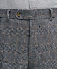 Slim Fit Check Linen Suit Pants