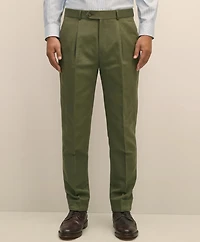 Slim Fit Fine Twill Washed Linen-Cotton Single-Pleat Suit Pants