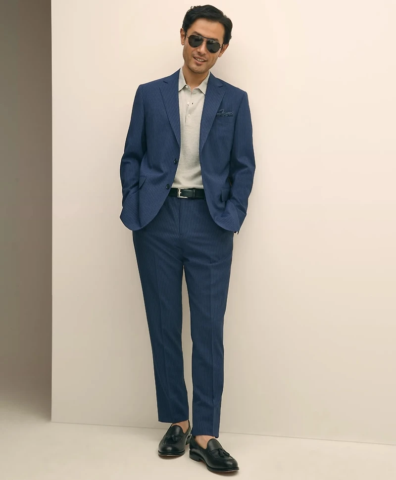 Brooks Brothers Explorer Collection Slim Fit Wool Pinstripe Suit Pants