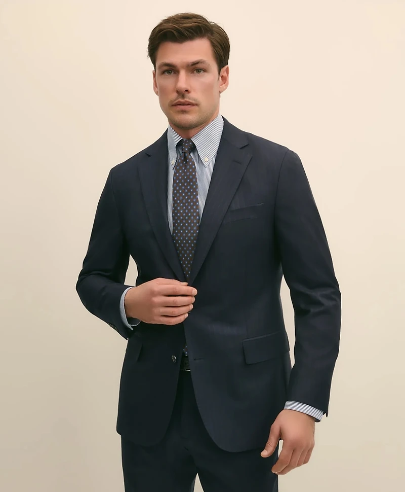 Brooks Brothers Explorer Collection Slim Fit Wool Bold Stripe Suit Jacket