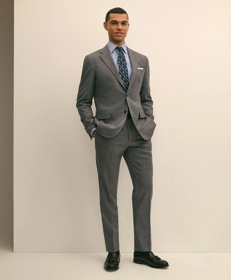 Brooks Brothers Explorer Collection Slim Fit Wool Overcheck Suit Pants