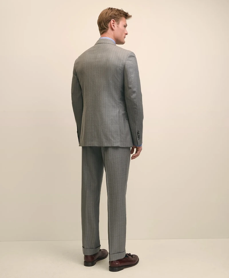 Classic Fit Double-Breasted Wool Pinstripe 1818 Suit