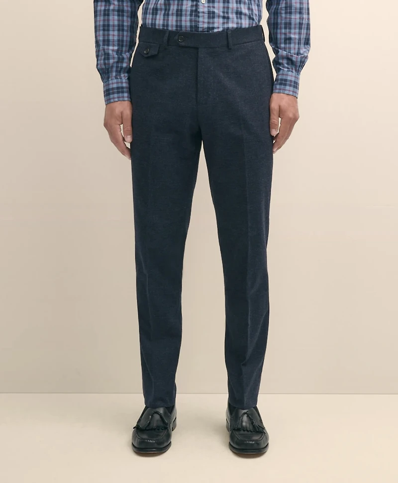 Slim Fit Check Suit Pants Brushed-Cotton