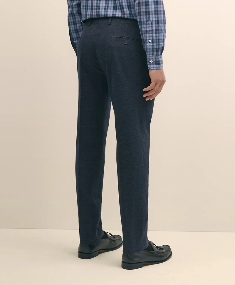 Slim Fit Check Suit Pants Brushed-Cotton