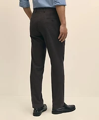 Slim Fit Mini-Houndstooth Suit Pants Brushed-Cotton