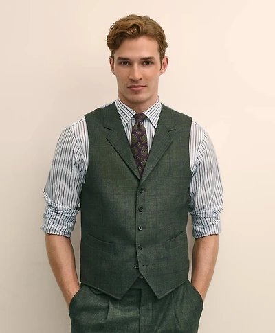 Classic Fit Wool Windowpane Suit Vest