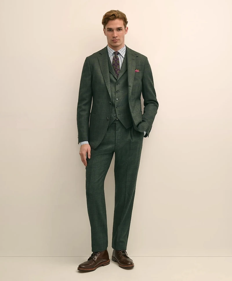 Classic Fit Wool Windowpane Suit Vest