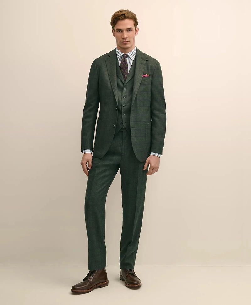 Classic Fit Wool Windowpane Suit Jacket