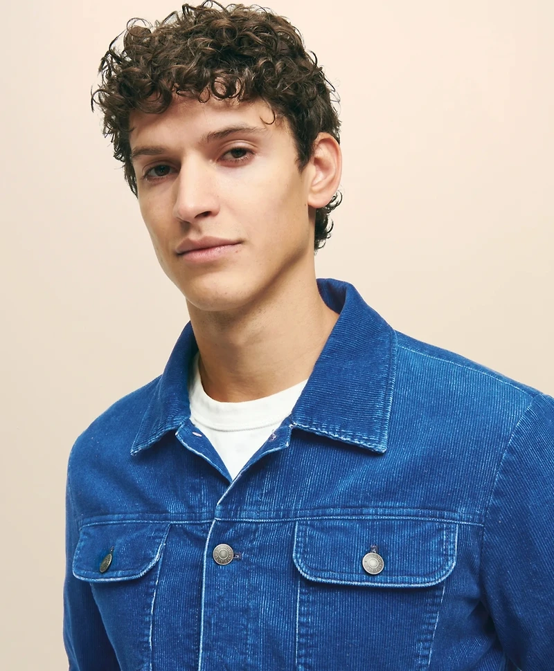 Medium Wale Corduroy Indigo Trucker Jacket