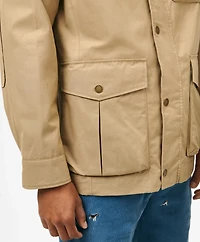 Dry Waxed Cotton Field Jacket with Hood