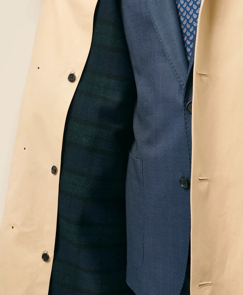 Bonded Cotton Top Coat with Removable Liner Black Watch