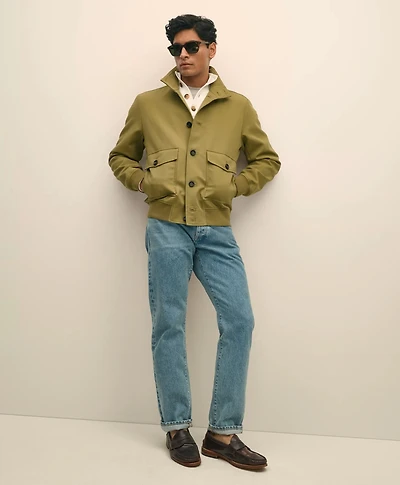 Water-Repellent Stand Collar Twill Jacket