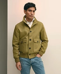 Water-Repellent Stand Collar Twill Jacket