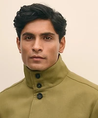Water-Repellent Stand Collar Twill Jacket