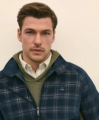 Cotton Bomber Jacket Plaid Corduroy