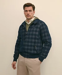 Cotton Bomber Jacket Plaid Corduroy