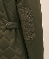 Cotton-Wool Blend Field Jacket With Tweed Accents, Packable Hood
