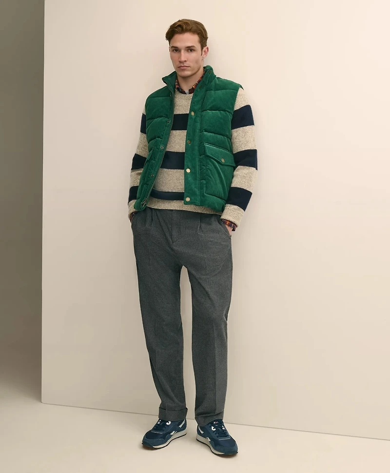 Cotton Blend Wide-Wale Puffer Vest