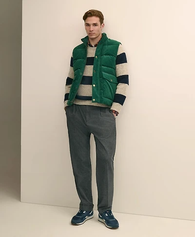 Cotton Blend Wide-Wale Puffer Vest