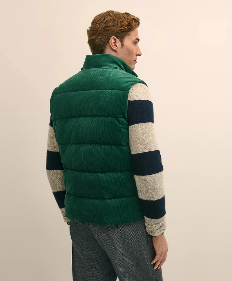 Cotton Blend Wide-Wale Puffer Vest